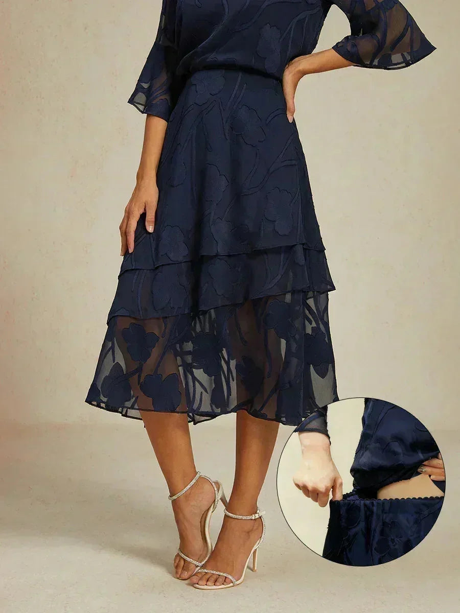 Jupe midi en chiffon floral
