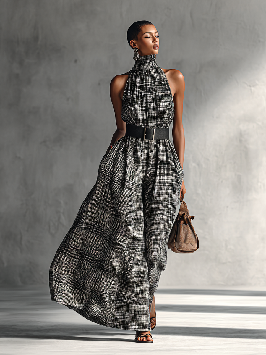 Robes maxi sans manches avec col haut et stylé pour femmes MDA1002G2Y