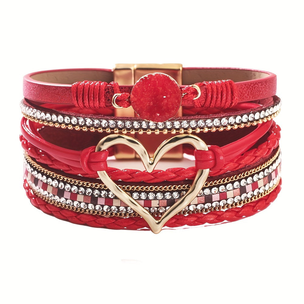 Bracelet boho multi-couches en cuir
