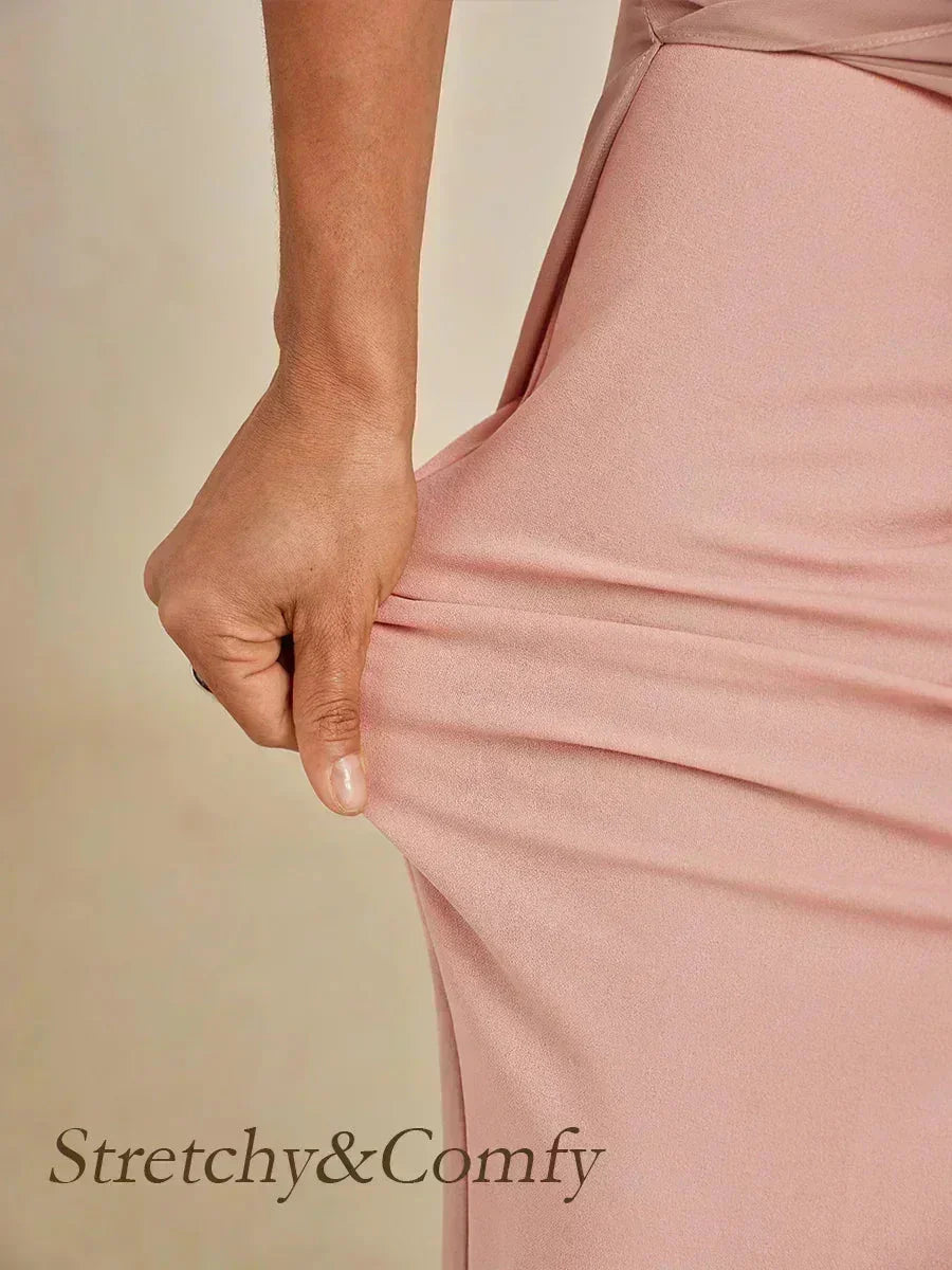 Pantalons à coupe droite avec une couche de chiffon