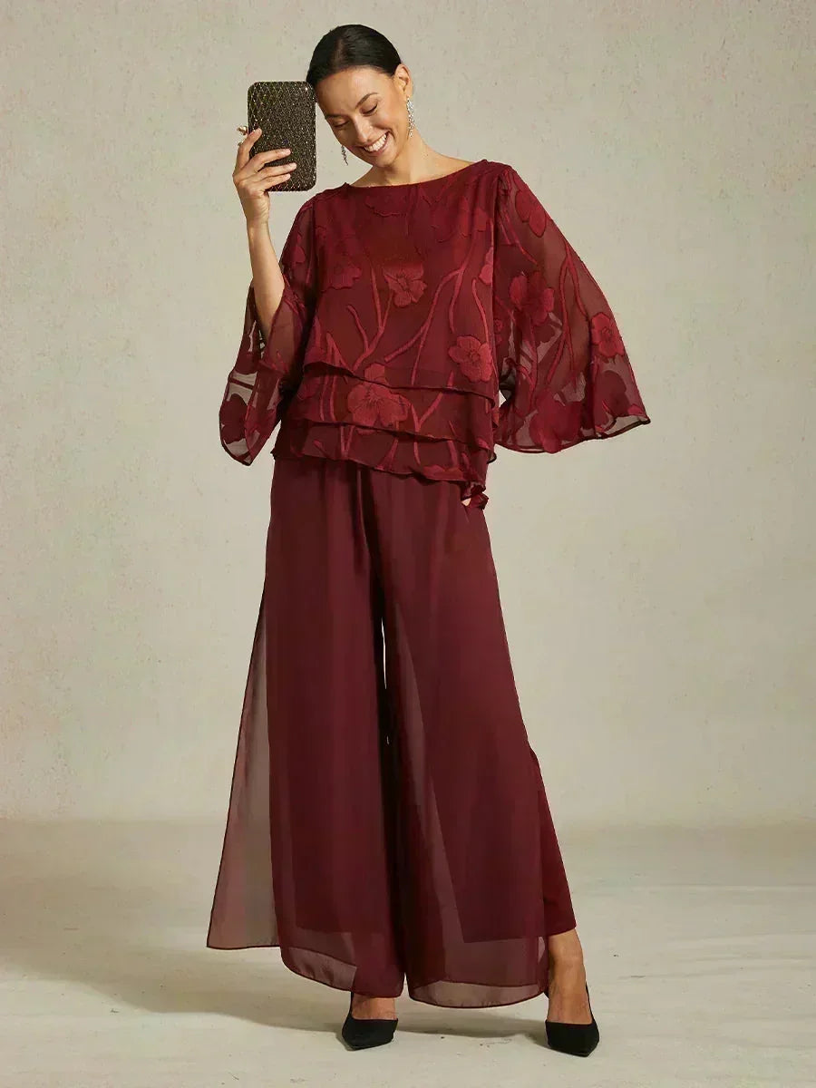 Pantalons droits avec une couche de chiffon
