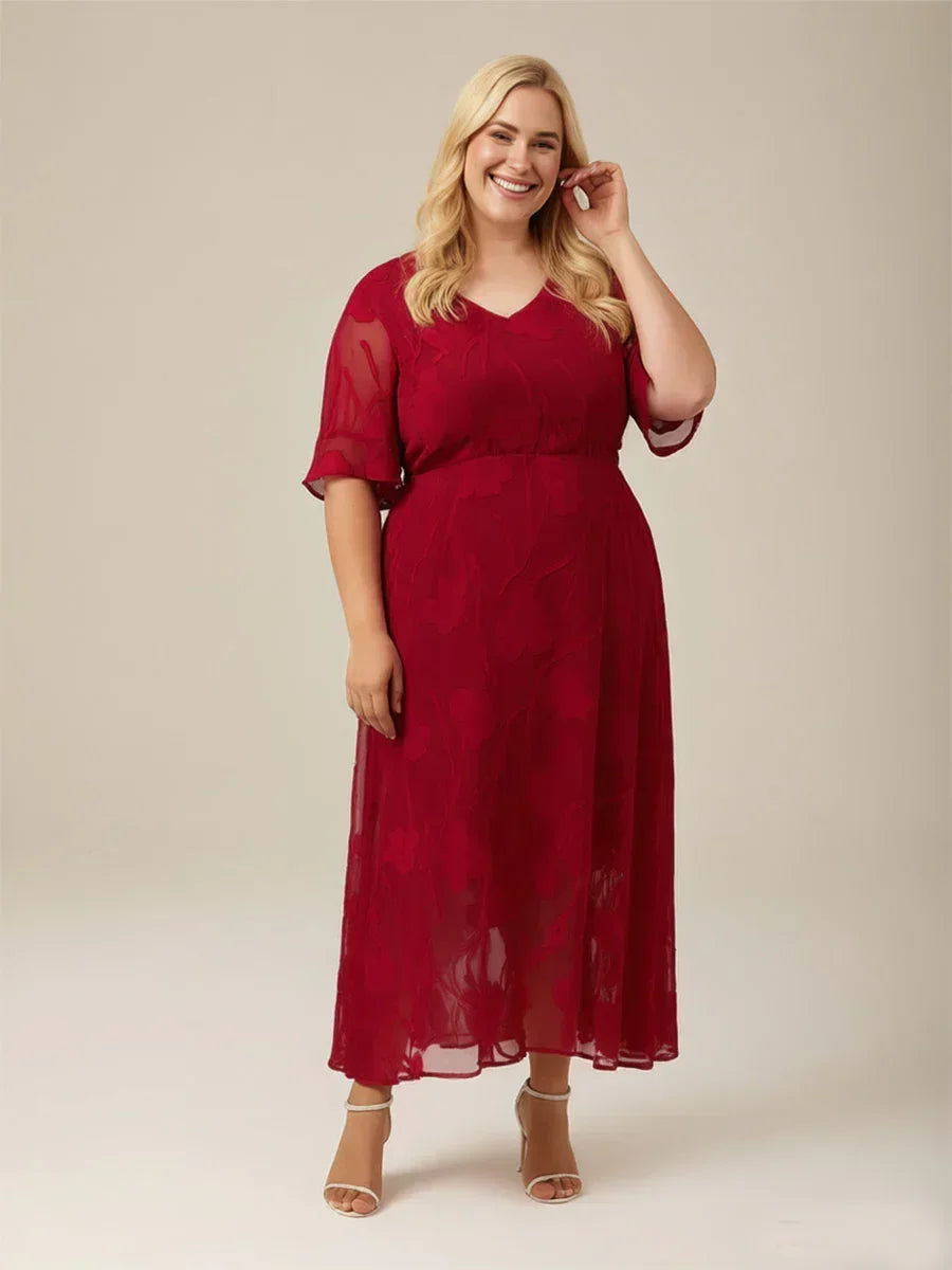 Robes maxi en dentelle avec manches douces