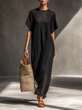 Robe maxi à manches courtes pour femmes minimalistes MDZ0911A8Y