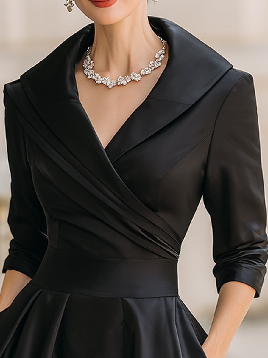 Lina - Robe midi en satin