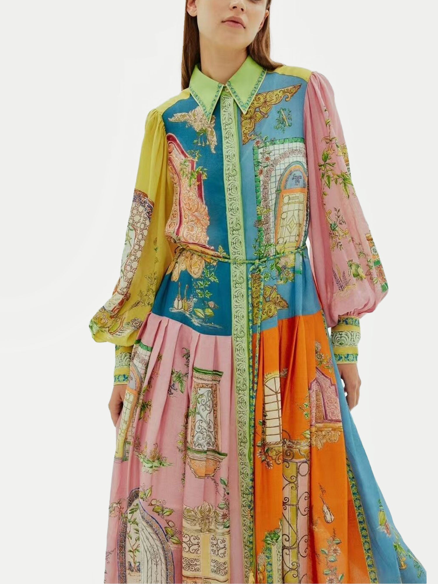 Robe midi imprimée inspirée du vintage