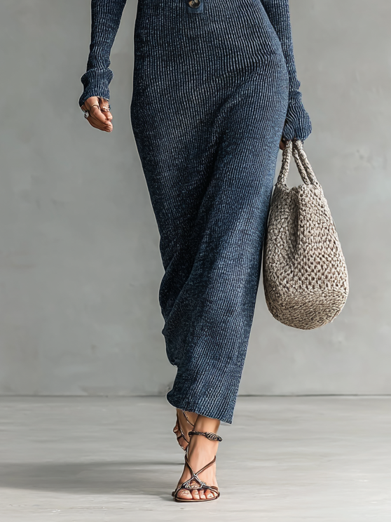 Robes maxi tricotées avec chapeau pour femmes MDA1451H6Y