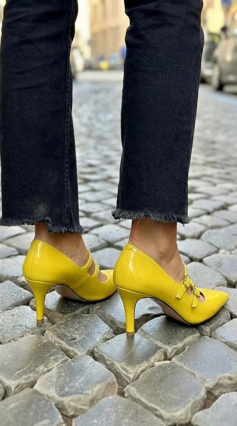 Chaussures à talons avec doubles brides