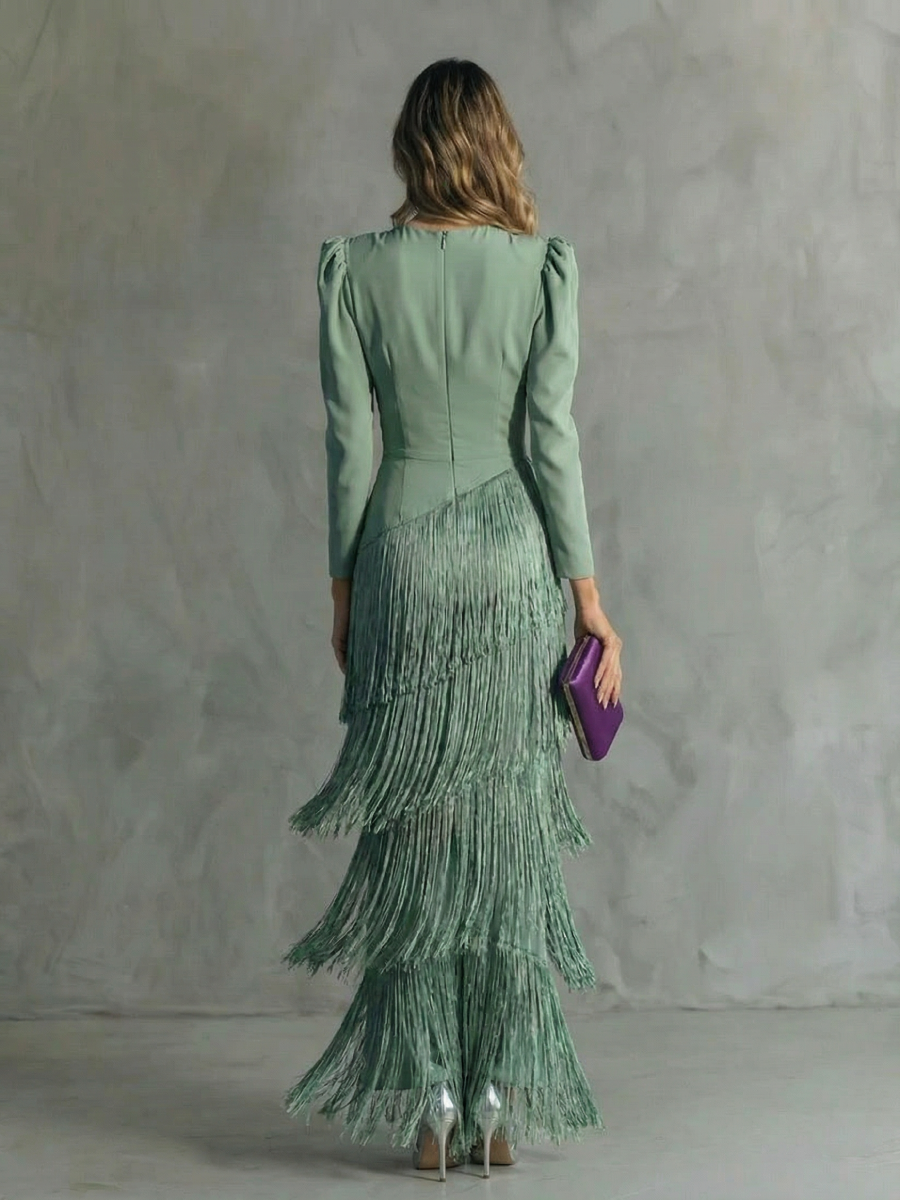 Alesia - Robe midi élégante avec des manches à volants