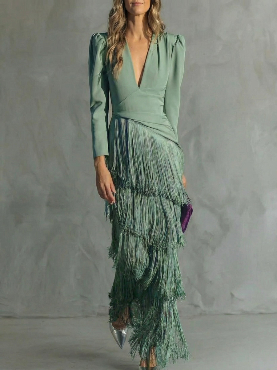 Alesia - Robe midi élégante avec des manches à volants
