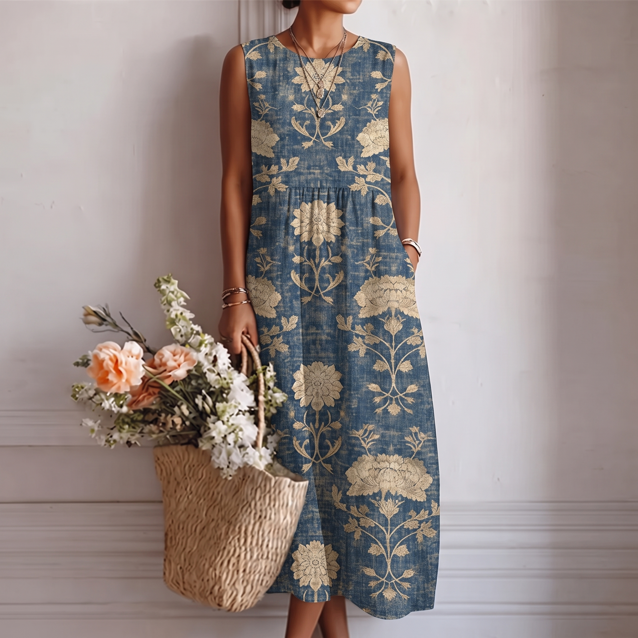 Alberta™ | Robe midi fleurie classique