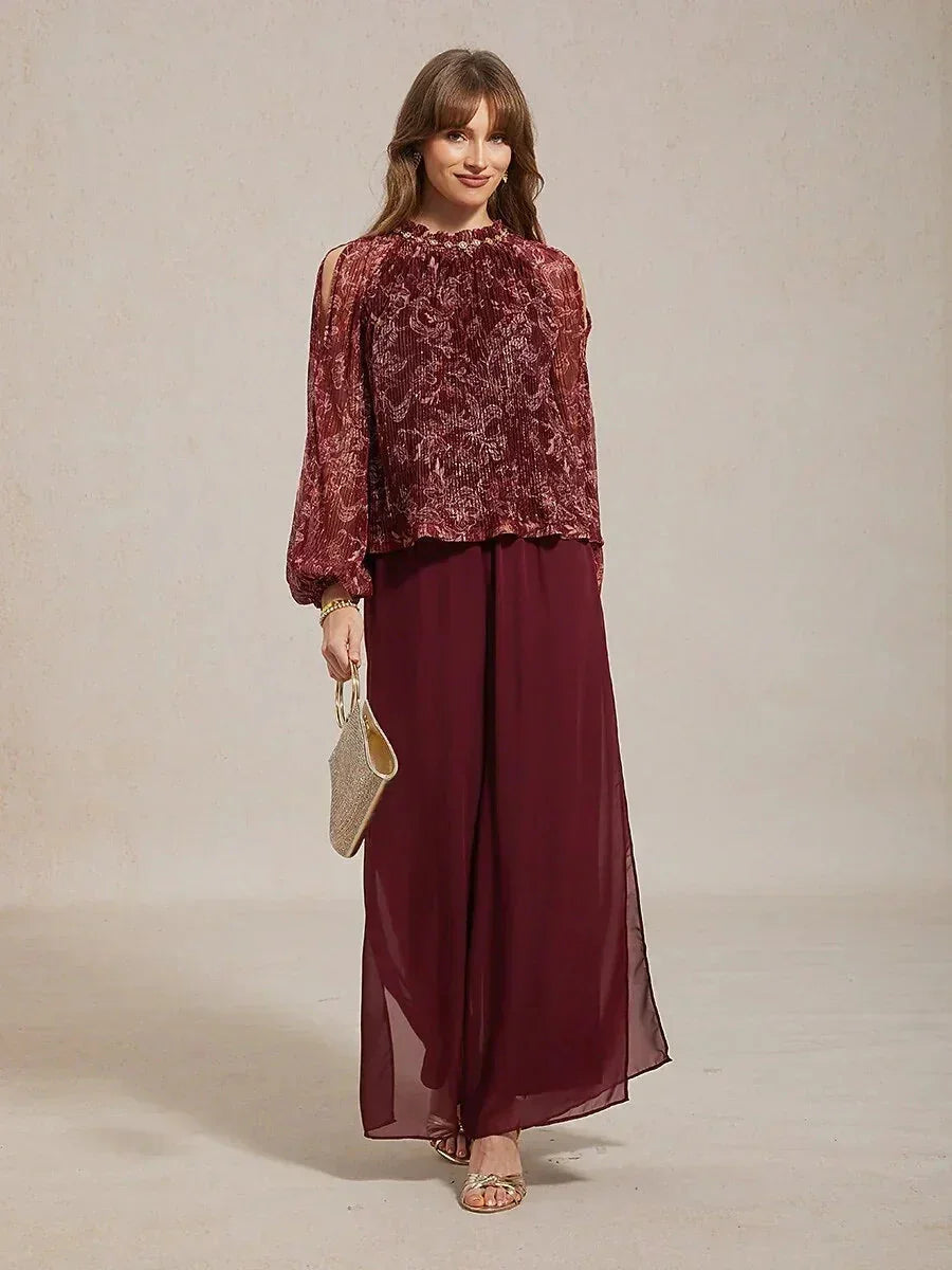 Pantalons droits avec une couche de chiffon