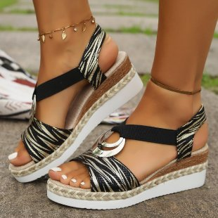 Sandales confortables ergonomiques avec talon compensé