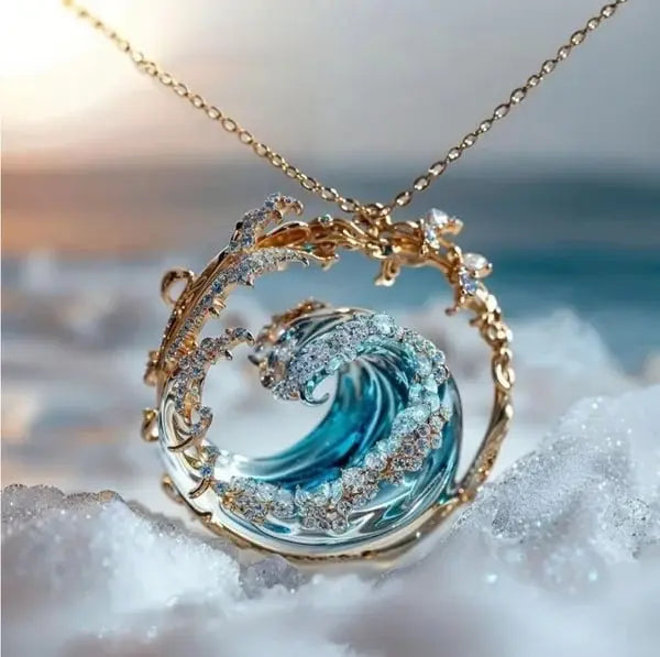 Pendentif avec un médaillon "la promesse de l'océan"