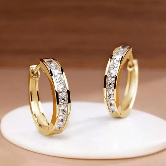 Boucles d'oreilles en céramique chic en or et cristal