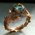 Bague naturelle avec cristal vert
