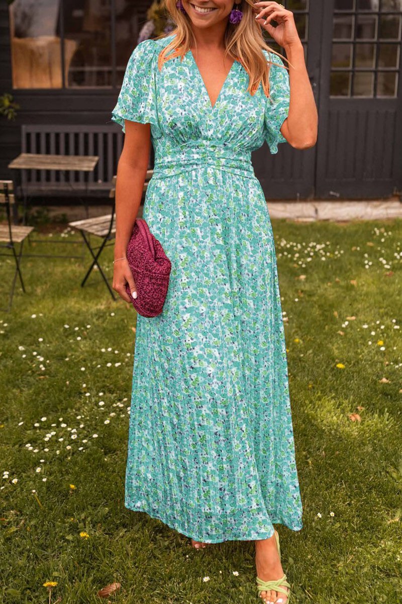 Pologne - Robe longue à fleurs