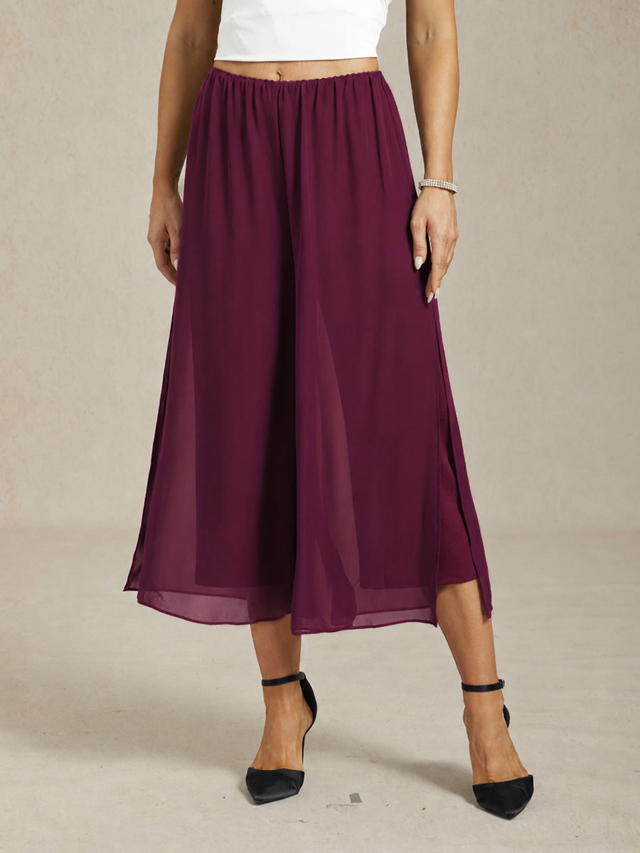 Pantalons droits courts avec une couche de chiffon
