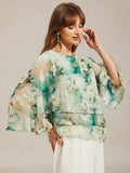 Chemise en chiffon à dentelle avec imprimé floral