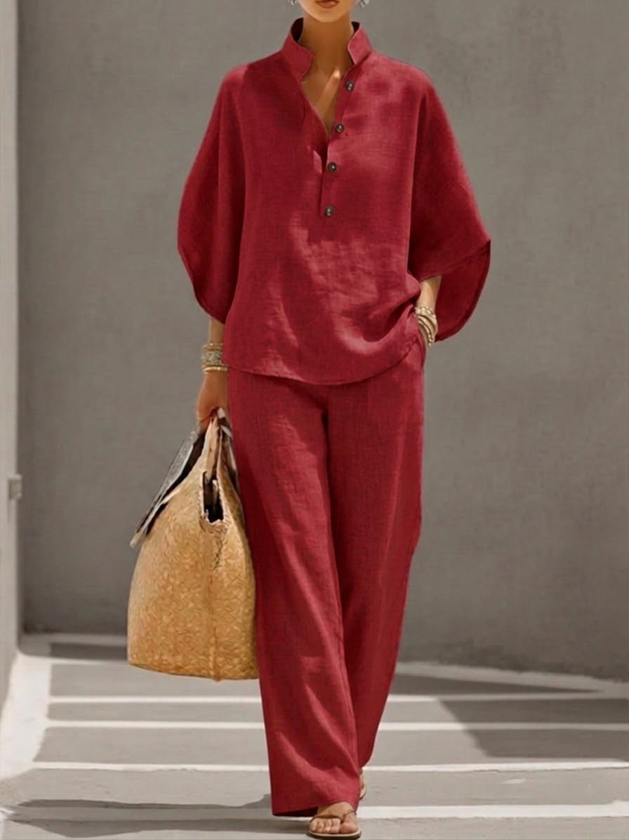 Mariel | Ensemble avec manches évasées et pantalons larges