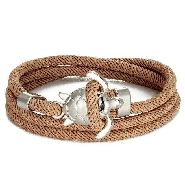 Bracelet fait main en cuir de tortue
