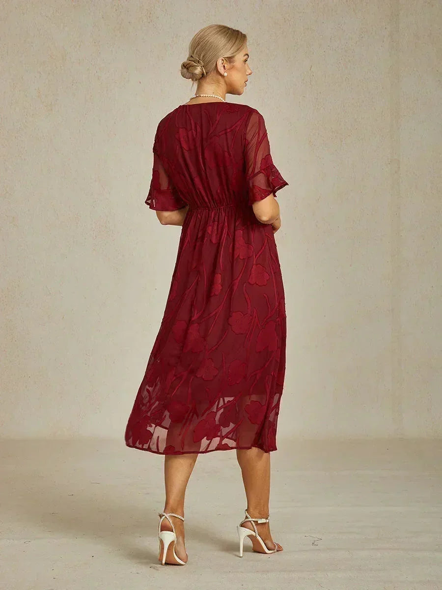 Robes maxi en dentelle avec manches douces