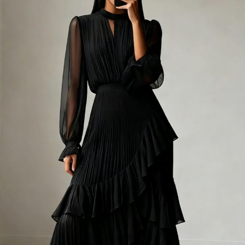 Robe midi élégante avec plis