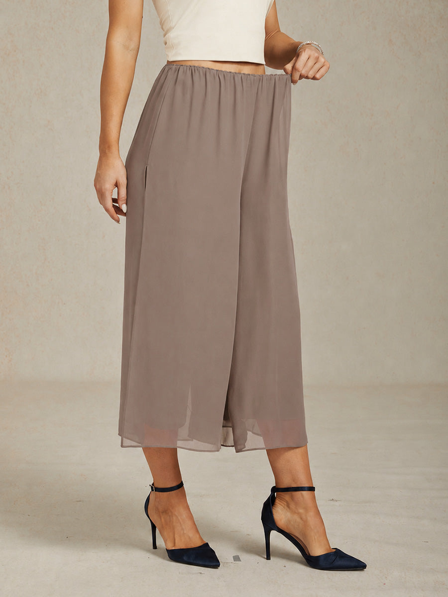 Pantalons droits courts avec une couche de chiffon