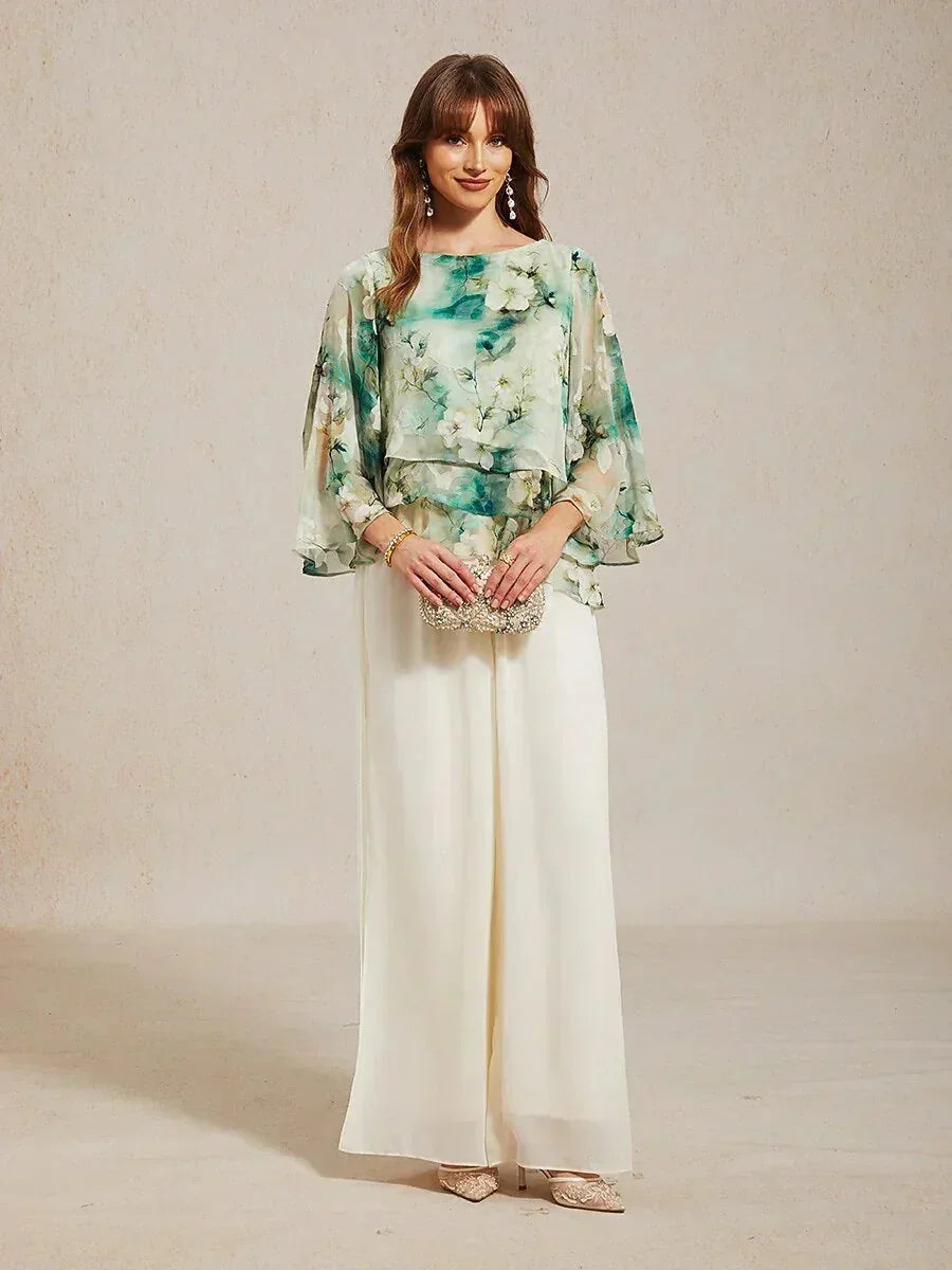 Pantalons droits avec une couche de chiffon
